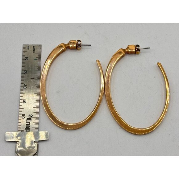 India Michs Gold-Tone Curved Oval Hoop Earrings - Picture 6 of 8